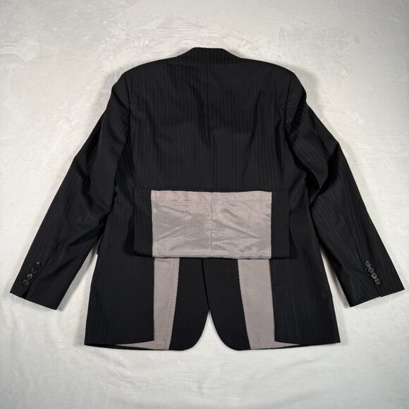 Hugo Boss Pasolini Movie US Blazer Men Size 40R Gray Striped 100% Wool Made USA - Picture 11 of 12
